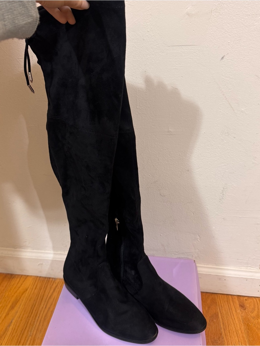 Marc Fisher Black Over-The-Knee faux Suede Boots,size 7,5